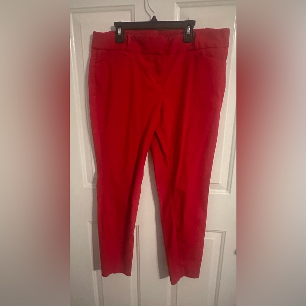 The Limited Women's Vibrant Red Exact Stretch Straight Leg Pants